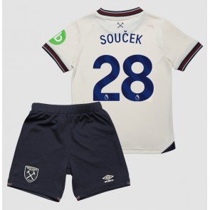 Lacne Dětský Futbalové dres West Ham United Tomas Soucek #28 2025-26 Krátky Rukáv - Preč (+ trenírky)